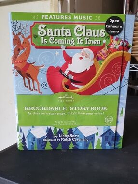 Hallmark Santa Claus Is Coming To Town Recordable Storybook - Green/Red/Blue